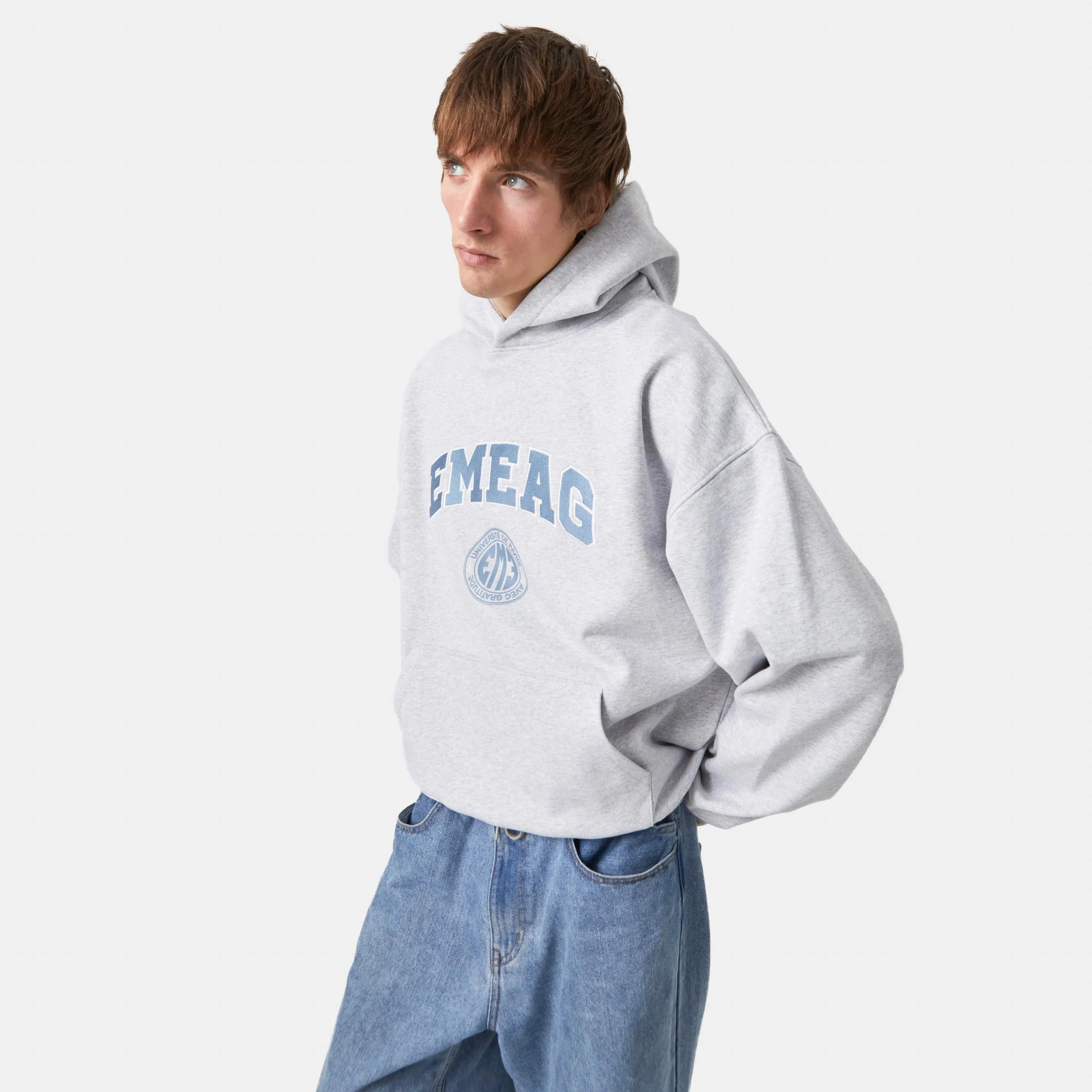 Universitè Heather Grey Oversized Hoodie