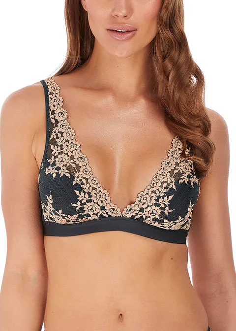 Wacoal Embrace Lace Soft Cup Bra, Ebony / Shifting Sand