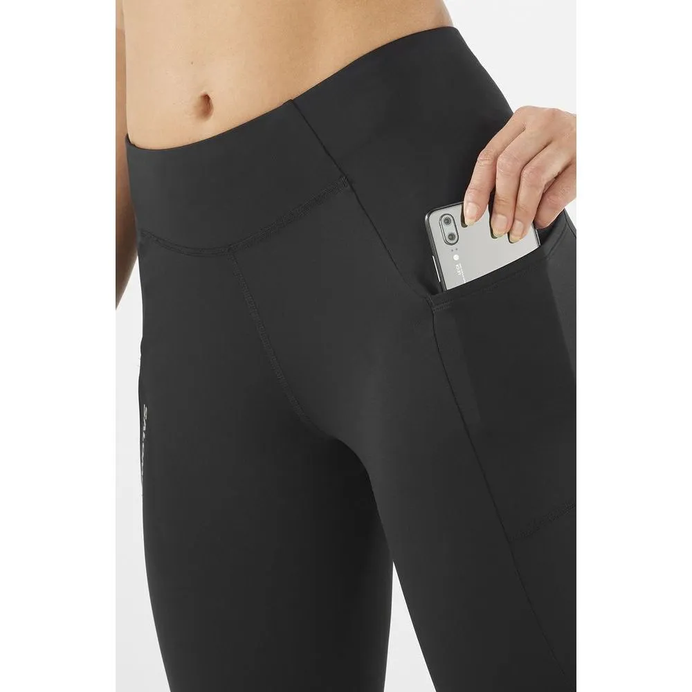 Womens Cross Run 25" Tights - Deep Black