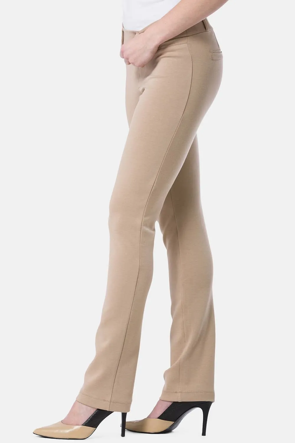 Women's Ponte Knit Pull-On Slim Straight Leg Work Pant - NEW & IMPROVED FIT