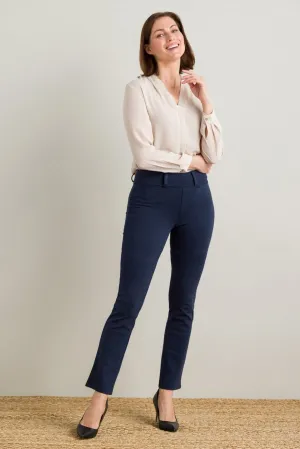 Women's Ponte Knit Pull-On Slim Straight Leg Work Pant - NEW & IMPROVED FIT